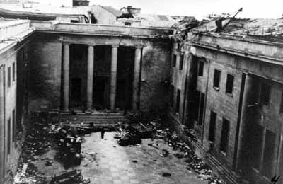 WWII Kilroy Was Here Berlin Bombed  Courtyard, Hitler's Chancery