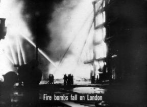FIRE BOMBS FALL ON LONDON