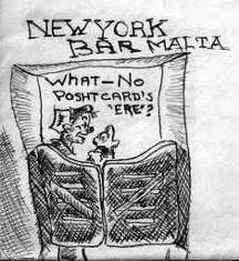 Envelope Cartoons Donald Heiduck humor Kilroy Was Here  WWII War World War Legends info New York Bar in Malta
